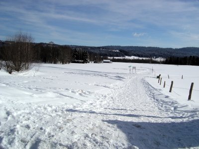 En hiver, que de belles balades à faire! (ici, devant la halle du Bugnon)