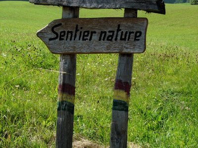 Panneau indicateur pour le Sentier nature de Vaulion