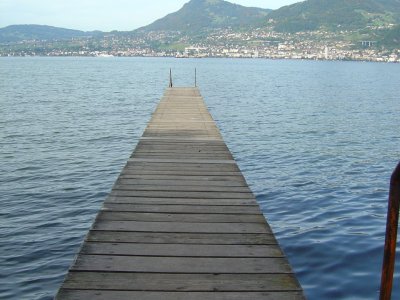 Vue depuis les Grangettes sur le lac Léman et Montreux