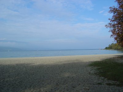 La plage de sable d'Yvonand