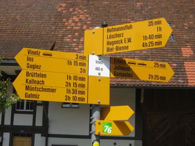 Panneau indicateur à Vinelz