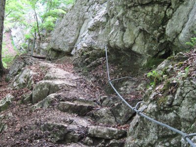 Sentier sécurisé après les échelles
