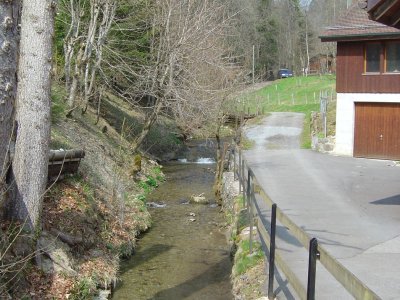 Arrivé au bas de la descente, remonter le cours du Flon