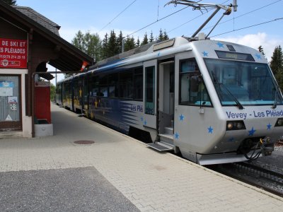 Le train en gare des Pléiades