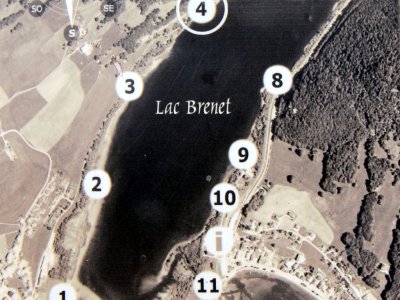 Emplacement des différents panneaux autour du lac