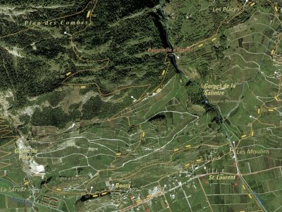 Vue aérienne de l'itinéraire