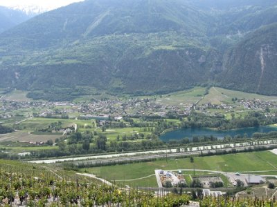 vue sur les étangs de Grône