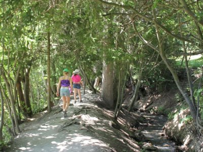 Le sentier entre le parking et la buvette