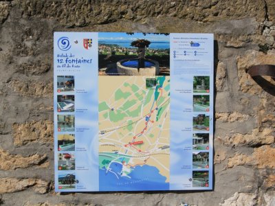 Plan de la balade, photo prise au pied du temple