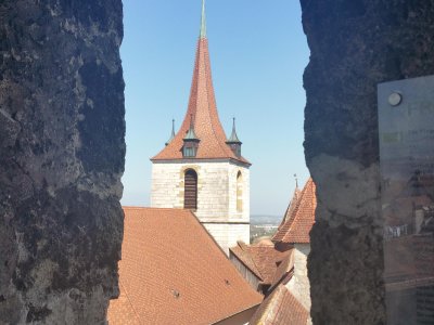 <p>Le clocher de l'église allemande</p>