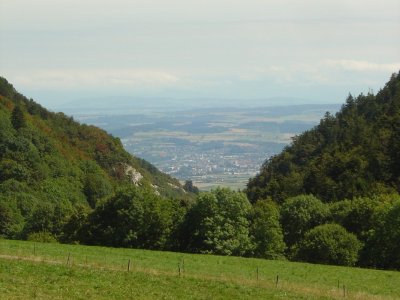 Vue sur Yverdon, avant l'entrée dans les gorges