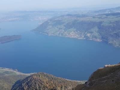<p>Le lac de Zoug, vue du Rigi</p>