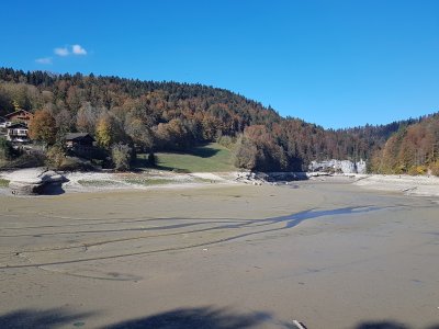 Le lac des Brenets à sec (13 octobre 2018)