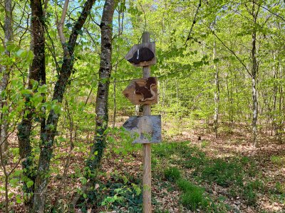 Les panneaux, au départ de la balade