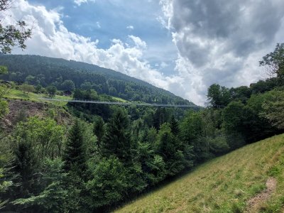 Vue sur la passerelle, au retour de la balade
