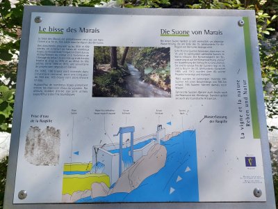 Panneau didactique sur le bisse de Marais