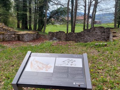 Un des nombreux panneau didactique au sommet du château