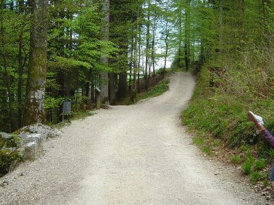 Le chemin entre le parking et les grottes