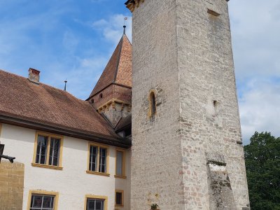 Dans la cour du château