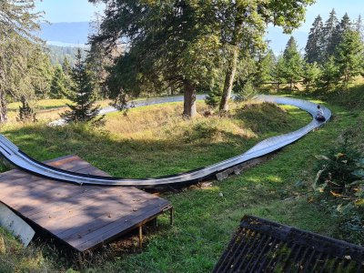 Toboggan (luge d'été): début de la descente.
