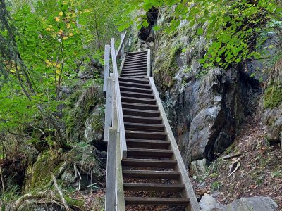 Escalier sur le chemin du retour