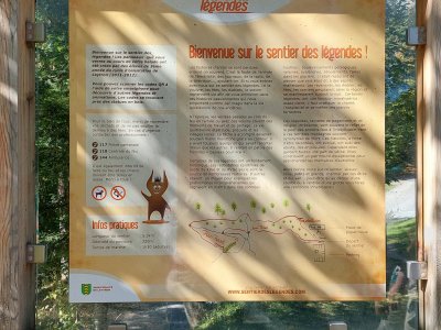 Le panneau du départ du sentier