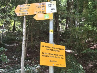 Panneau indicateur au début des gorges, début de la partie la plus jolie