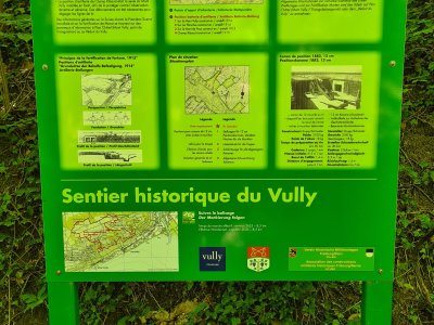 <p>Un des panneaux qui jalonnent le sentier historique</p>