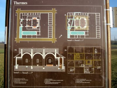 Panneau explicatif des thermes