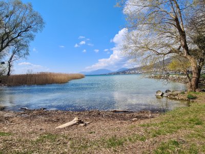 <p>Petite plage le long du chemin, avant de rejoindre la Ramée</p>