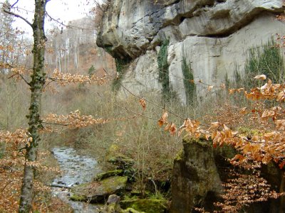 Parois de molasse surplombant la Mèbre