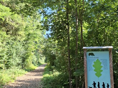 Chemin et panneau didactique