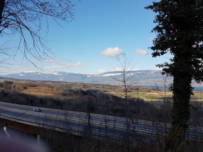 Vue en arrivant au niveau de l'autoroute